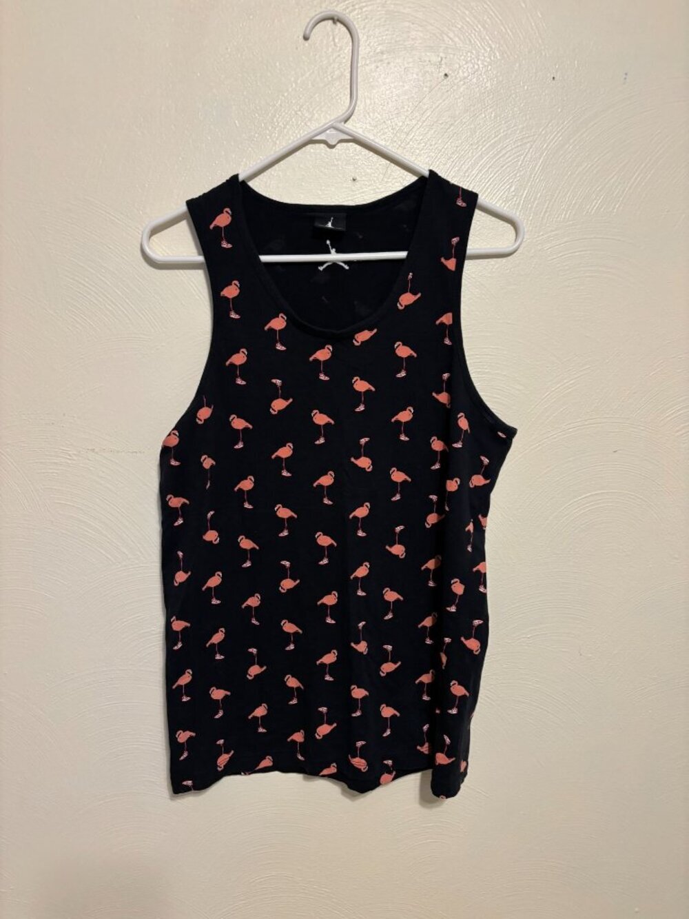 Air Jordan Flamingo Graphic Tank Top Black 100% Cotton Mens Size Medium